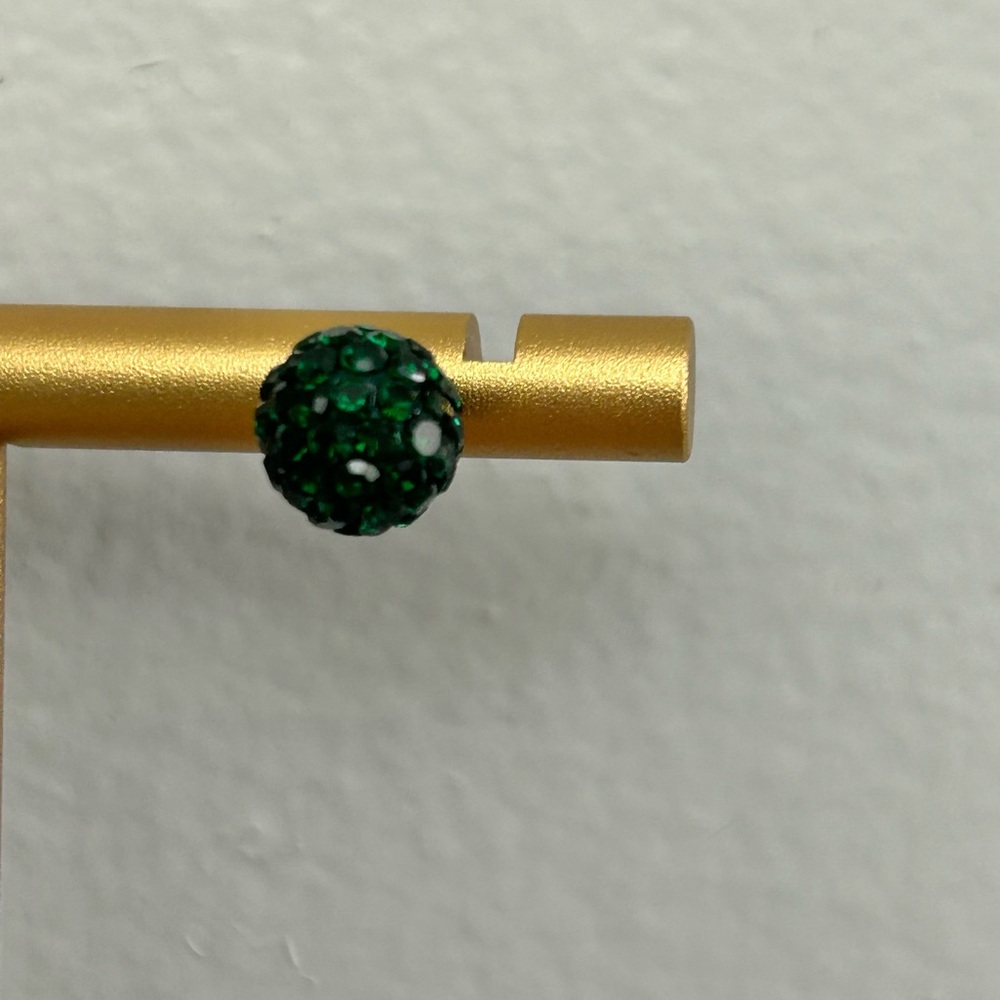 Green Crystal Stud Earrings - Picture 3 of 4